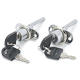 Bluemoona 2 Pcs - Zinc Alloy Drawer Lock Desk wardrobe Furniture Cabinet locker Showcase With 2 Key 16mm