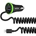 Belkin - 3.4A Car Charger, Coiled Lightning Cable and USB F8j154bt04-Blkp