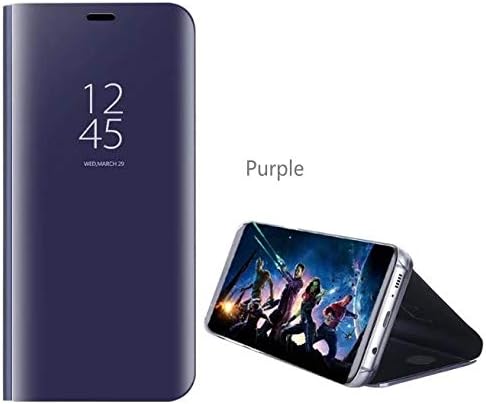 BELLA BEAR Case for Vivo V15 Pro,Mirror Case Bracket Function Full Screen Protection Flip Cover for Vivo V15 Pro -Purple