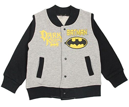 Stylesilove Little Boys Super Hero Varsity Jacket (18-24 Months, Batman)