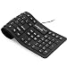 Sungwoo Foldable Silicone Keyboard USB Wired Standard Keyboard Waterproof Rollup Keyboard for PC Notebook Laptop, Full Size (Black) primary