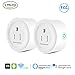 Smartwood Wifi Smart Plug, 2 Packs Smart Home Mini Outlet Compatible with Amazon Alexa & Google Home, Remote Control by Smart Phone with Timing Function from Anywhere, No Hub Required