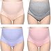 Mama Cotton Women's Over The Bump Maternity Panties High Waist Full Coverage Pregnancy Underwear (Multicolor E 4 Pack, Size-XL)