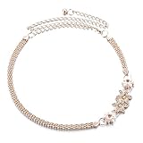 UEETEK Women Fashion Belt Chain Skinny Metal Flower Decor Waist Belt for Dress Skirt Blouse Costume