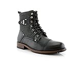 Polar Fox Mike MPX88575 Casual Dress Boots with Buckles (9, Black)