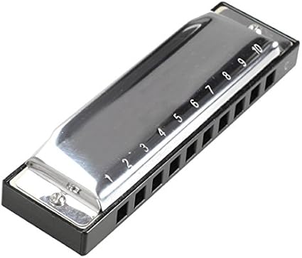 Amazon K Outdoor ハーモニカ 単音c調10穴音 ブルースハープ クロマチック 初心者向け メタル製 ケース付き シルバー ハーモニカ 楽器