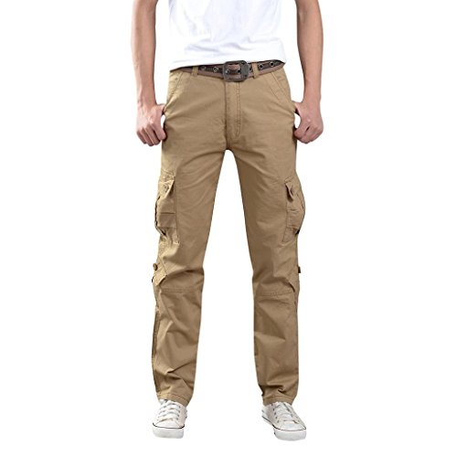 Usstore  Shorts for Men's Zipper Cargo Waist Trousers Mid Full Casual Sweatpants