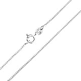 1mm thick solid sterling silver 925 stamped Italian designer BOX briolette square venetian cube link chain necklace chocker bracelet anklet with spring ring clasp jewellery jewelry - Available in lengths: inch 6