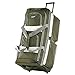 Olympia U.S.A. 33 inch Jumbo size 8 Pocket Lightweight Water Resistant Rolling Duffel Bag, Suitcase with Push Button Hide Away Retractable Handle, Green