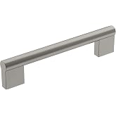 Amerock 5-1/16" Versa Satin Nickel Drawer Pull | 5-1/16 inch (128mm) Center-to-Center Mounting Distance and 5-15/16 inches Overall Length, Durable Zinc Cabinet Hardware