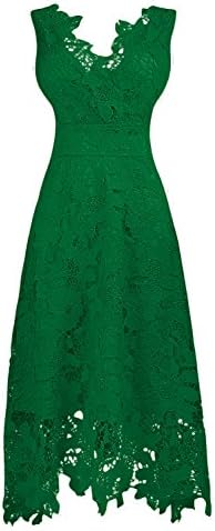 MaliaDress Women Vintage Floral Lace Swing Prom Dress M244LF Green US4