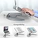 SLYPNOS Height-and-Angle Adjustable Aluminum Laptop Stand, Cooling Ventilated Laptop Platform Riser Holder with Non-Slip Pads, Front Lip for 13-17 Inches Laptop Tablet Notebook Smartphone, Silver