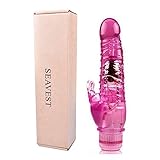 SEAVEST Rabbit Dildo Sex Toy Vibrator Vibration Vibrating Bullet G-spot Stimulator Female Masturbation Personal Massager - Light Red