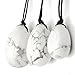 [GTC Certificated] SanSiDo Yoni Egg Jade Egg 3Pcs Amethyst Massage Stones for Women to Strengthen Pelvic Floor Muscles & Counter Stress Adult Urinary Incontinence (Natural White Howlite)