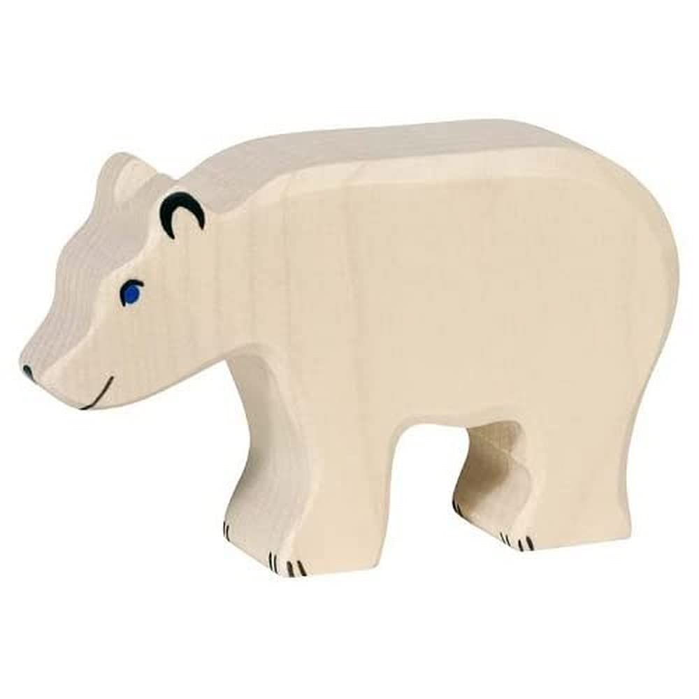 Holztiger Feeding Polar Bear Wooden Figure