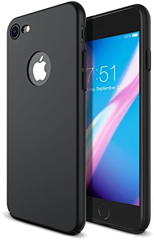 iPhone 7 Case, Slim Fit Shell Cover Case with Hard Plastic Full Protective Skid-proof Anti-Scratch Non Slip for Apple iPhone 7- Space Black
