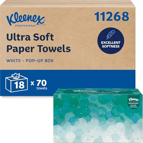 Kleenex weiße Papierhandtücher 6088, 1-lagig, Papierhandtuch, 18x70