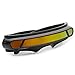 sunglassLA - Futuristic Cyclops Shield Colored Mirror Mono Lens Wrap Sunglasses 147mm (Black/Orange Mirror)
