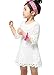 EGALAXY Princess Kids Girls Half Sleeve Flower Lace Dress (110 for 2-3Years, White)