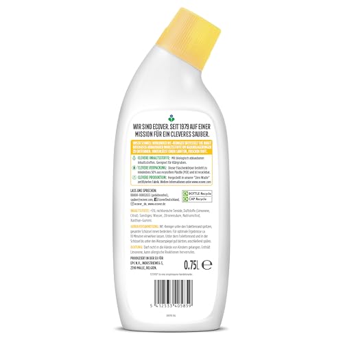 Ecover Toilettenreiniger, entfernt Kalkablagerungen und Verschmutzungen, kraftvoller Citrusduft für hygienische Sauberkeit, 1 Pack thumbnail 2