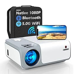 WiMiUS Newest W1 5G WiFi Bluetooth Projector, 370