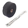 Uitlaat Heat Wrap, 10m x 50mm Rol Uitlaat Heat Pipe Wrap Motorbike Pijp Header Heat Wrap Kit met 10 Fitting Kabelbinders