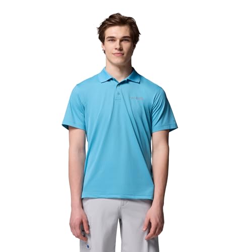Columbia Mens PFG Low Drag Offshore Short Sleeve Polo, Vintage Blue, XX-Large