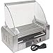Safstar Commercial 18 Hot Dog 7 Non-Stick Roller Machine, Electric Hot Dog Sausage Grill Cooker Machine with Removable Stainless Steel Drip Tray & Glass Hood Cover, Countertop Hot Dog Roller Warmer
