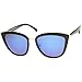 zeroUV - High Fashion Metal Outer Frame Color Mirror Lens Oversized Cat Eye Sunglasses 55mm
