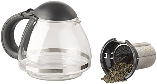 Rosenstein & Söhne Teekanne elektrisch: Edelstahl-Wasserkocher WSK-300.set mit Teekanne (Teestation mit Wasserkocher, Kanne, Warmhalteplatte) – Bild 7