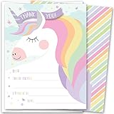 Koko Paper Co Magical Unicorn Fill-in-the-Blanks Thank You Notes. Set of 25 5.5â€ x 4.25â€ Flat Note Cards and A2 White Envelopes. Printed on Heavy Card Stock.