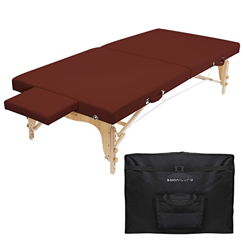 UPC 842364102972, Saloniture Portable Physical Therapy Massage Table - Low to Ground Stretching Treatment Mat Platform - Burgundy