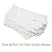 PAXCOO 16 Pairs White Cotton Gloves 8