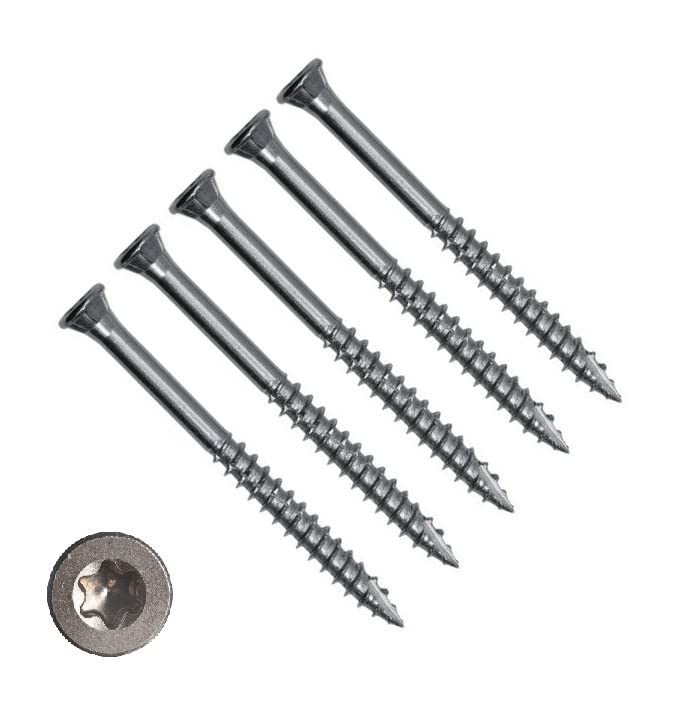 TERF® Decking Screws 4.2mm X 55mm Star Torx Flat Countersunk Small Head Stainless Steel A2 (304) Anti Corrosion Screws For Timber Decking Cladding Fence Floorboard Hard and Softwood - Pack of 20