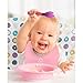 Blusmart Baby Bibs, Comfortable Soft Waterproof Silicone Bib, Easy to Carry Clean Safe Feeding and Stain Resistant - Mom Will Spend Less Time Cleaning up, Include one Silicone Spoon