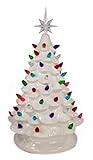 Tabletop Ceramic Lighted White Christmas Tree
