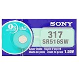 Sony 317 (SR516SW) 1.55V Silver Oxide 0%Hg Mercury Free Watch Battery (2 Batteries)