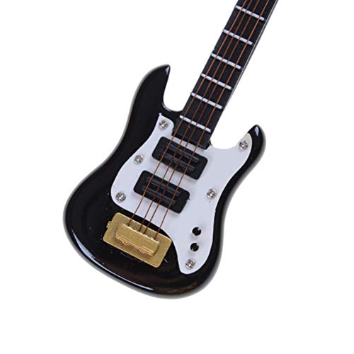 ZAMTAC Fashion Wood Craft Ornaments 1/12 Scale Dollhouse Miniature Guitar Accessories Musical Instrument DIY Part for Home Decor Gift - (Color: 1)