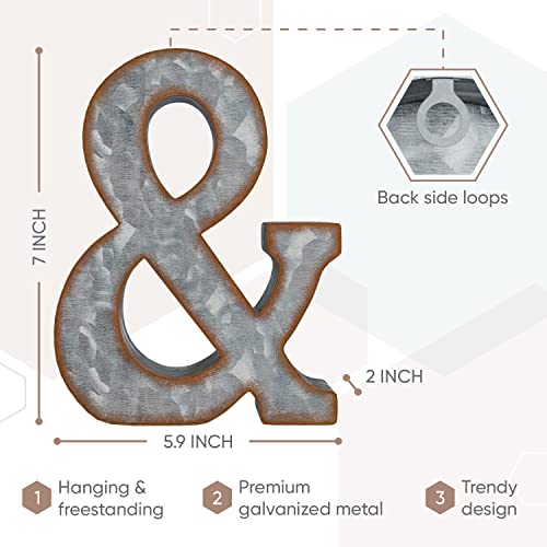 Galvanized Metal Letters for Wall Decor 3D Letter & for Hanging or