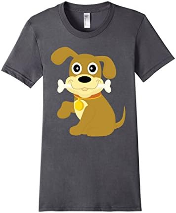 Women's My Cute Dog With Bone T-Shirt Small Asphalt
