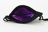 Small Dice Bag 3.75x4 Inch |Velvet High Quality Double Stitched Snag Proof Satin Lining | Holds 21 Dice Comfortably | Purple Interior With Black Exterior | Super Sturdy  Perfect For Small Sets | Lifetime Guarantee