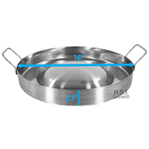 Stainless Steel Comal Convex 16" Round Cook Griddle Taco Grill Pan Heavy Duty