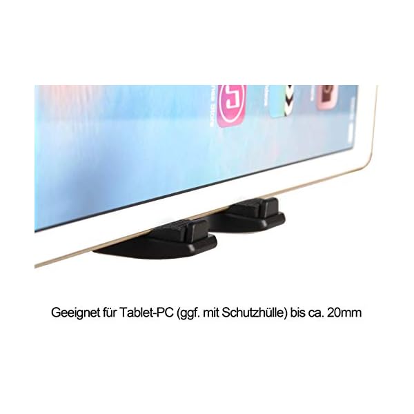 Photecs® Tablet-Stativ-Adapter Typ2 mit 2X 1/4" Zoll Gewinde, Universal Tablethalter f. Tablets von 12 bis 23 cm – Bild 5