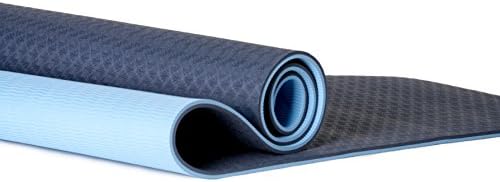 COACTIVE Athletics Premium TPE Yoga Mat-Extra thick (8mm) for comfort, yet lightweight. Ideal for your yoga practice, stretching & floor work. Eco-Friendly, Non-Toxic, PVC & Latex Free. (Blue)