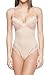 Body Beautiful Shapewear Women's Smooth and Silky Sexy Lace Trims Slimming Bodysuit with Tummy Control and Adjustable Shoulder Straps - Built-in Wire Bra Shaper (Nude, M/36B)