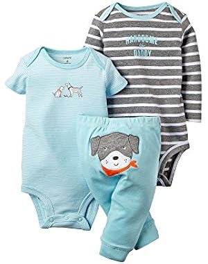 Carter's Blue Puppy 3 Piece Pant Set 3 Months