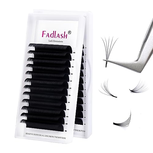 Fadlash Easy Fanning Fan Lashes - D Curl, 0.07, 19mm Russian Lashes - Automatic Blooming Eyelash Extensions โ image 1