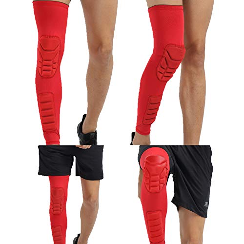 HOPEFORTH Knee Calf Padded 2 Pack Compression Leg Sleeve Thigh Sports Protective Gear Shin Brace Support for Football Basketball Volleyball Soccer Baseball Tennis Youth Kids Adult - Thumbnail 6