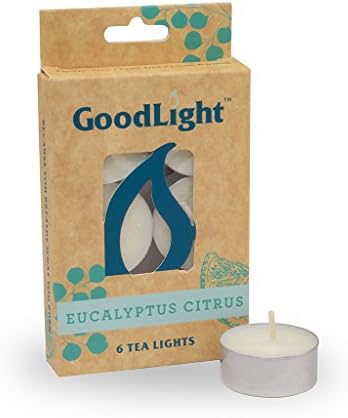 GoodLight Scented Vegan and Paraffin-Free Tea Light Candles (Eucalyptus Citrus, 6 Tea Lights)