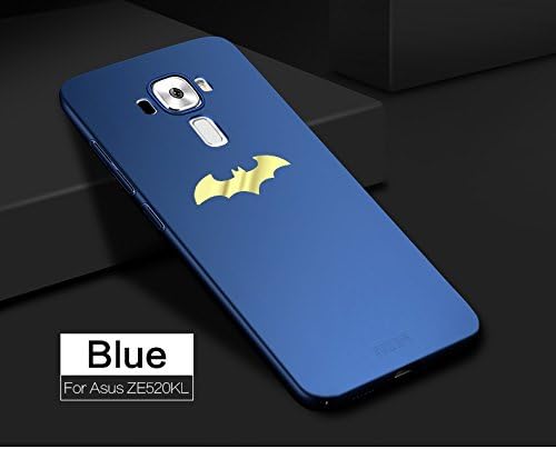 CaseCraft Full 360° Side Covered Hard Matte Back Cover Case with Batman Metal Logo for Asus Zenfone 3 ZE552KL (5.5") -Blue